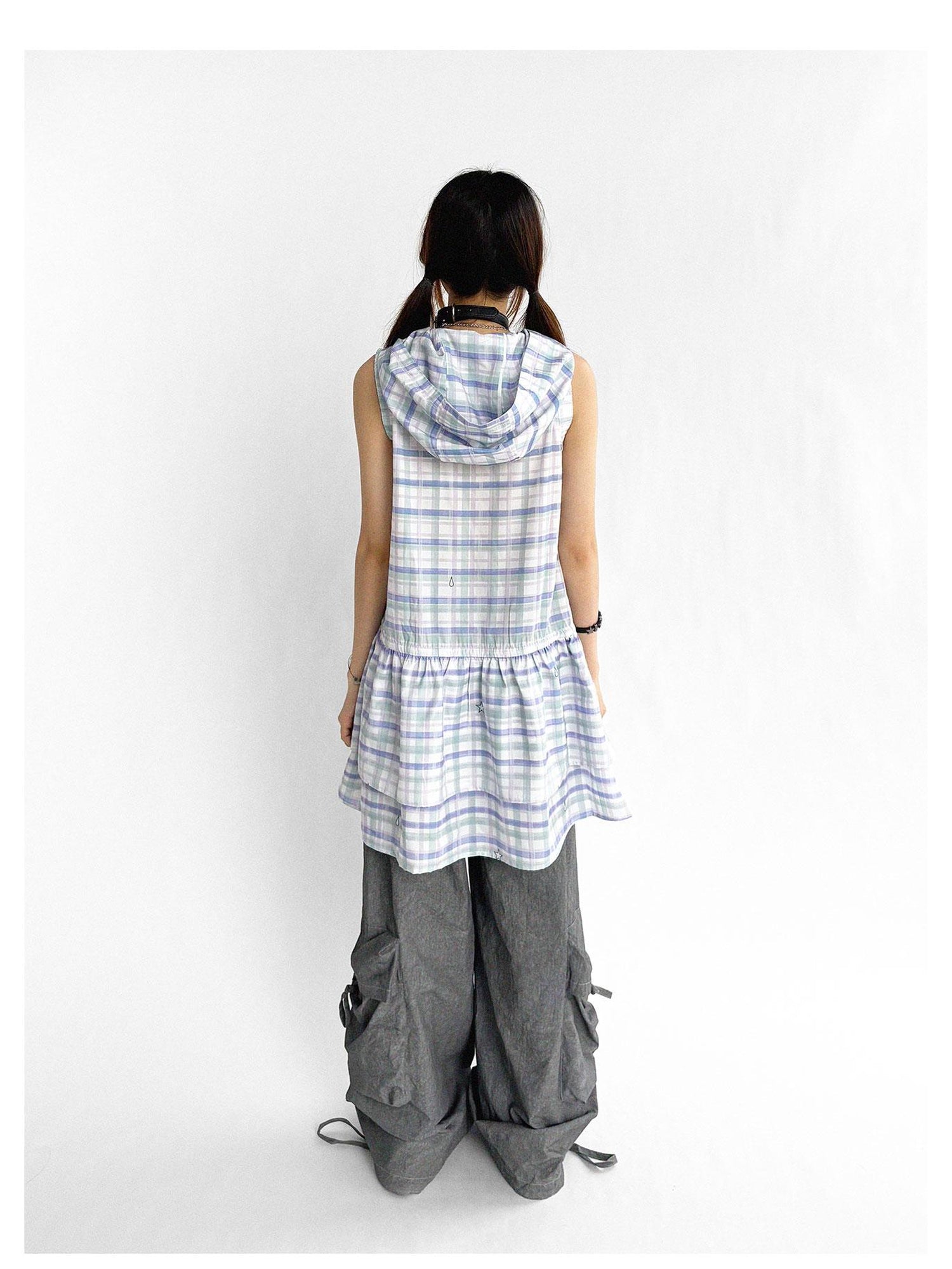 innomoood Textured Washed Cotton Cargo Joggers With Drawstring Waist