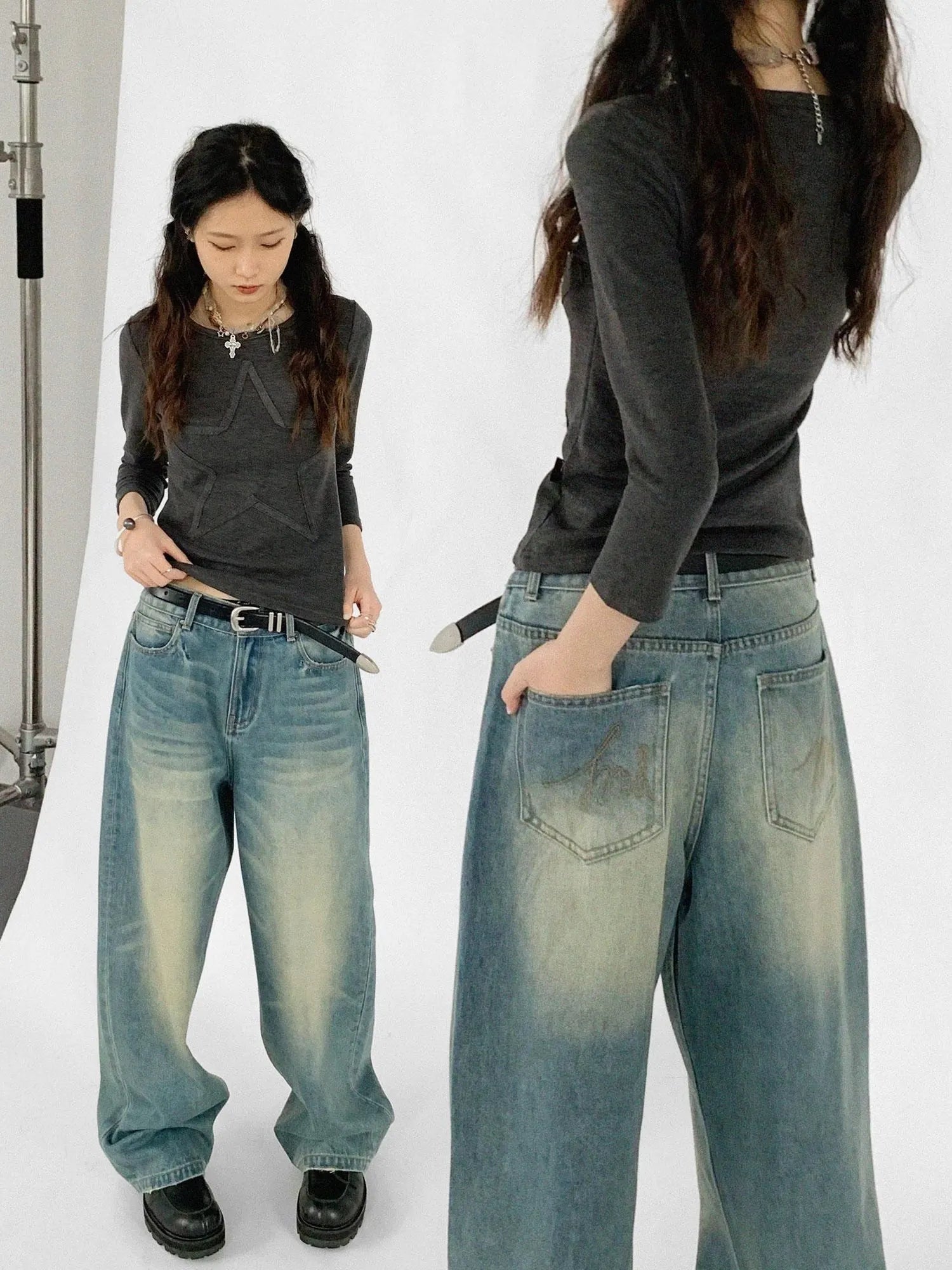 Thermal Teddy Y2k Layering Top V-neck T-shirt Long Sleeve