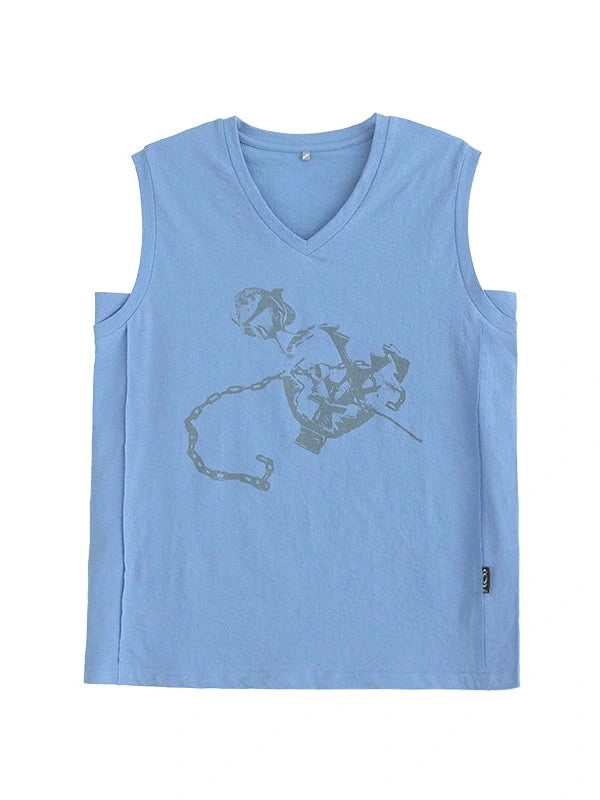 Trap Love Sleeveless Tank Top With Anti Exposure Design