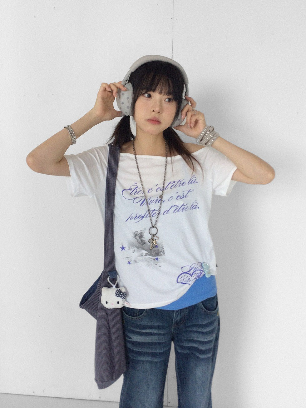 innomoood Tricolor Reversible Washed Distressed Large Capacity Women&