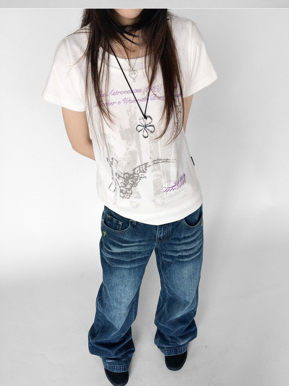 innomoood Vintage Distressed Print Layered Women&