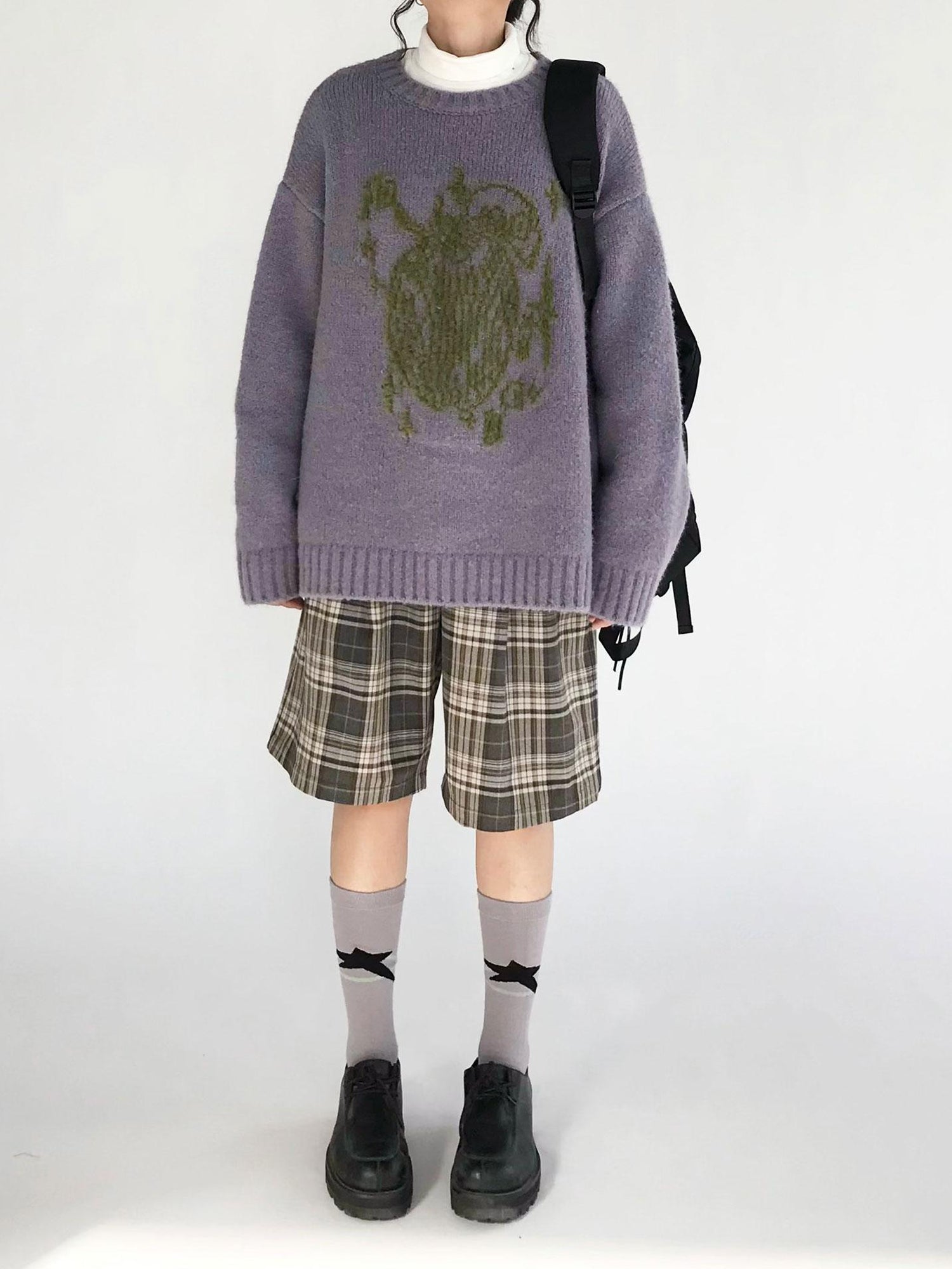 innomoood Vintage Plaid Mid Length A Line Shorts