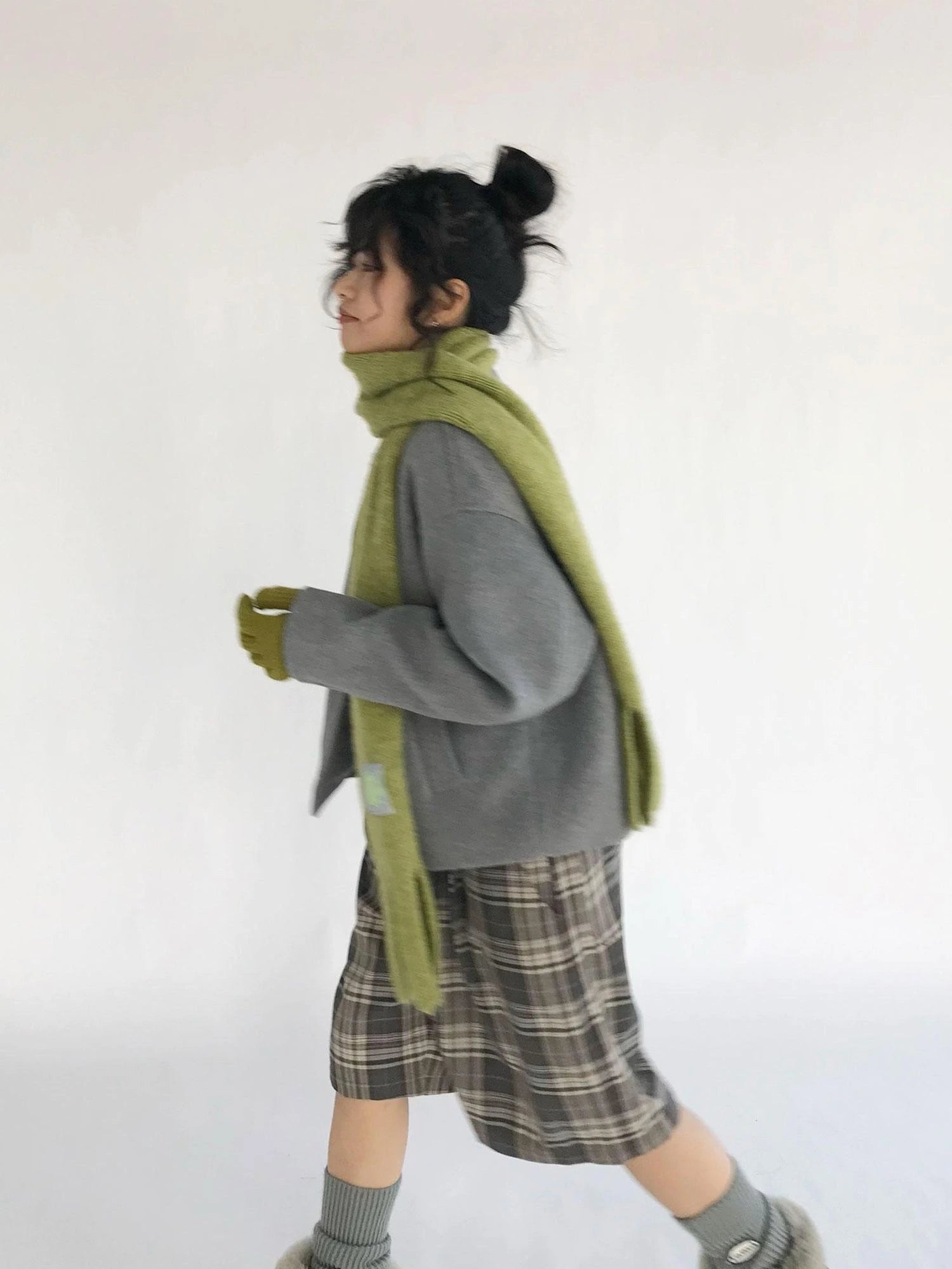 Vintage Plaid Mid Length A Line Shorts