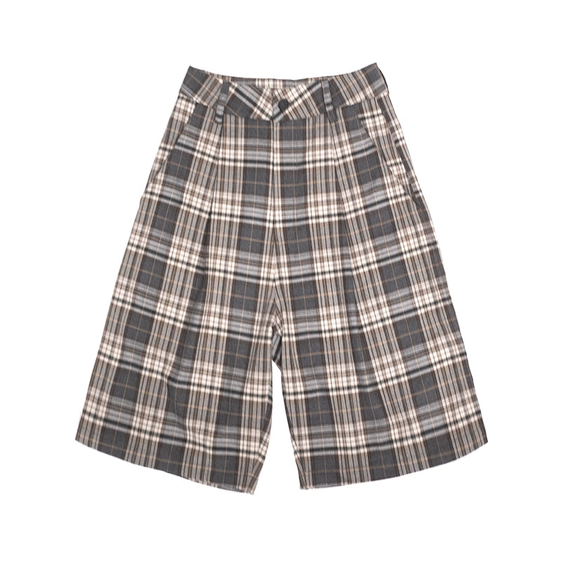 innomoood_Vintage_Plaid_Mid_Length_A_Line_Shorts_MISSTT