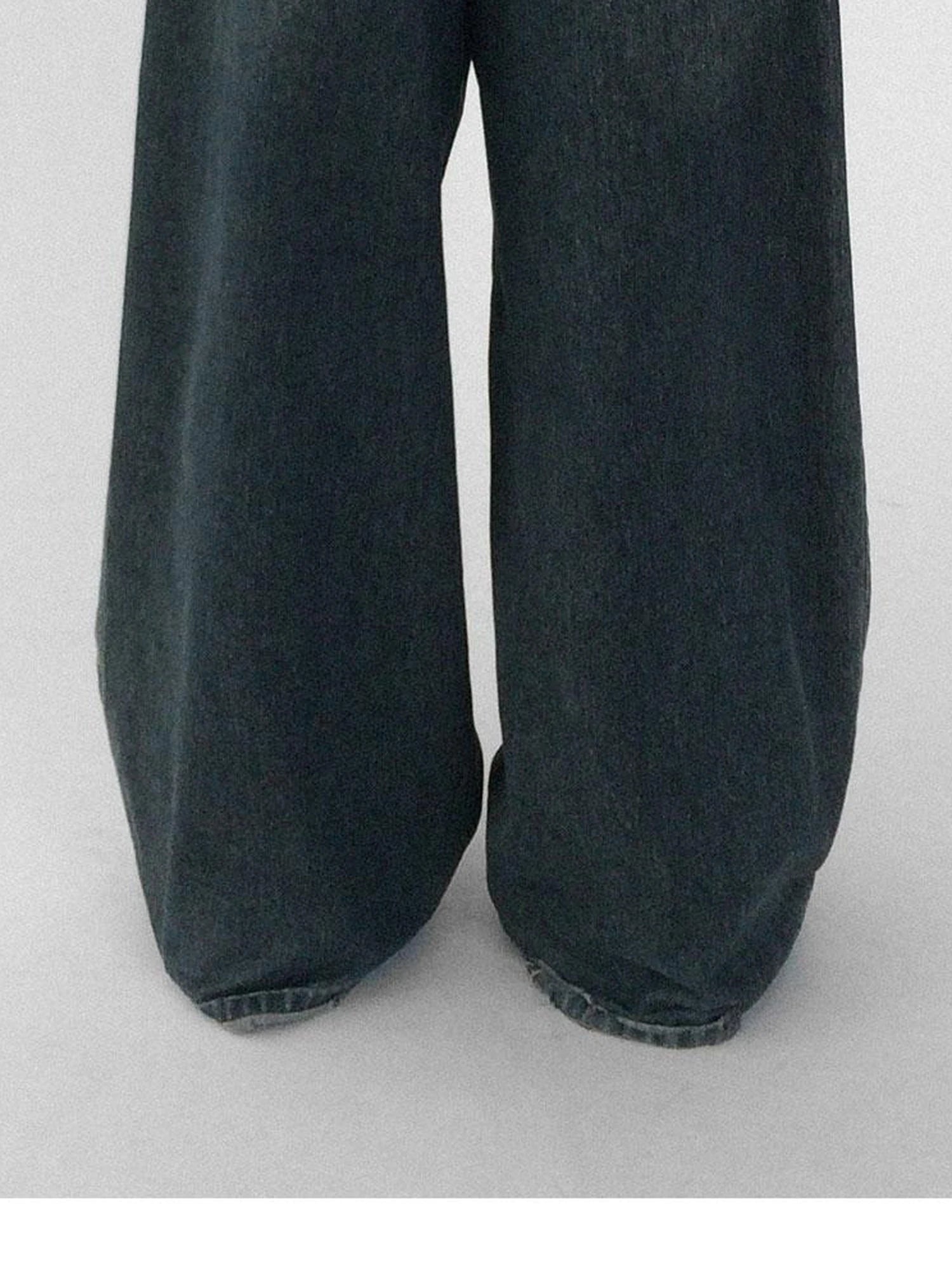 Vintage Washed Blue Baggy Low Rise Jeans