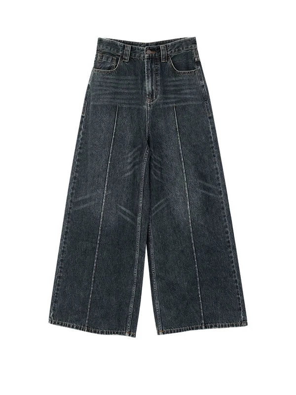 Vintage Washed Blue Baggy Low Rise Jeans