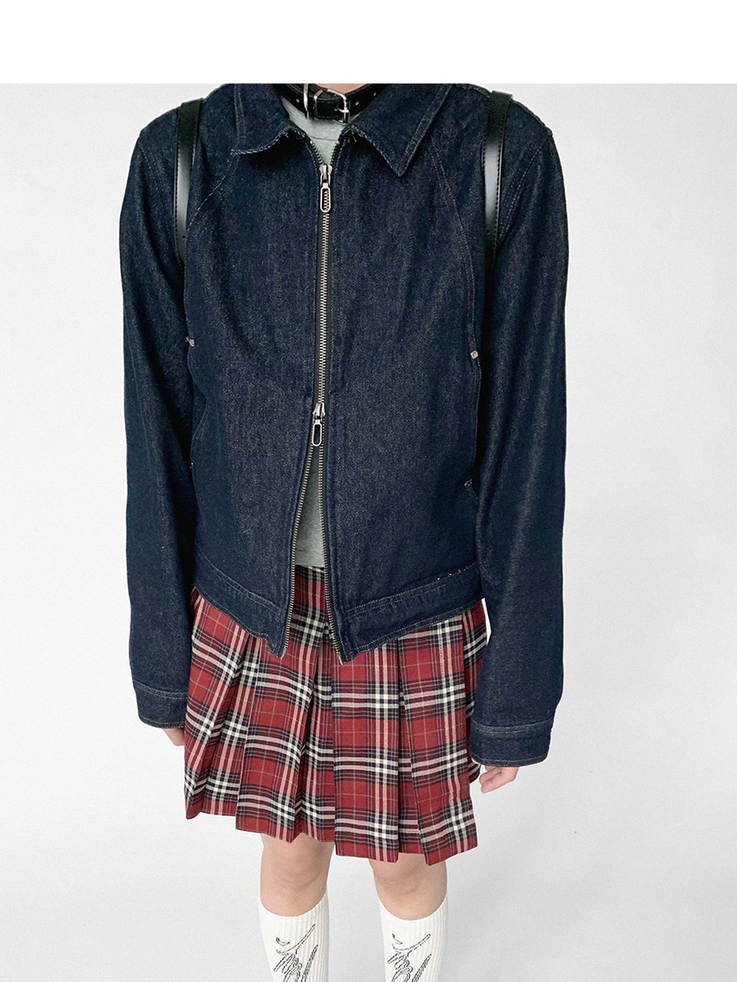 innomoood Vintage Washed Denim Jacket Unisex Cropped Trucker