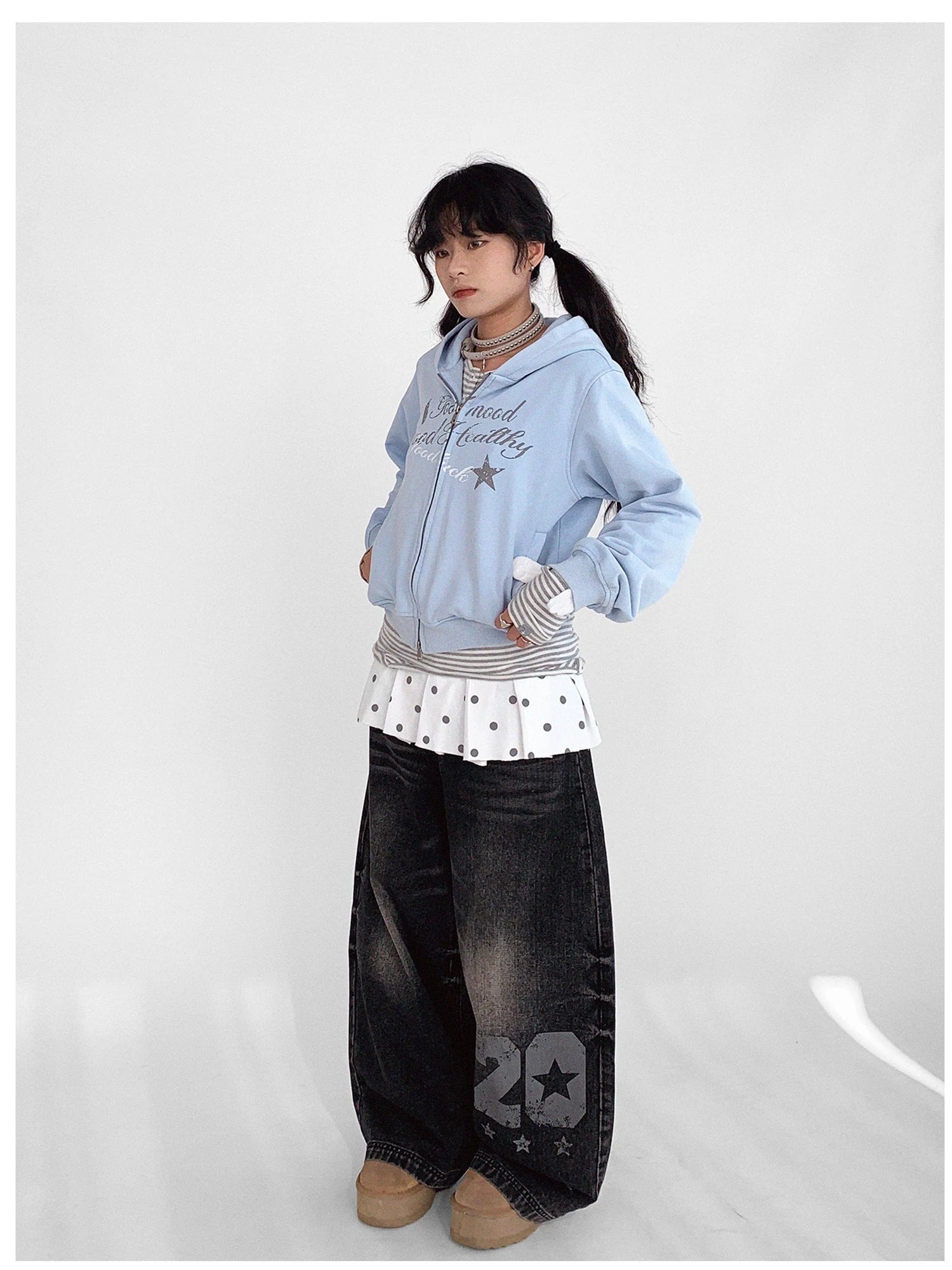 Vintage Washed Indigo Hooded Sweatshirt