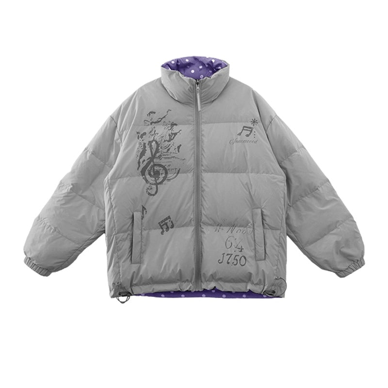 innomoood_Warm_90_Percent_Duck_Down_Reversible_Polka_Dot_Loose_Midlength_Women_Down_Jacket_MISSTT