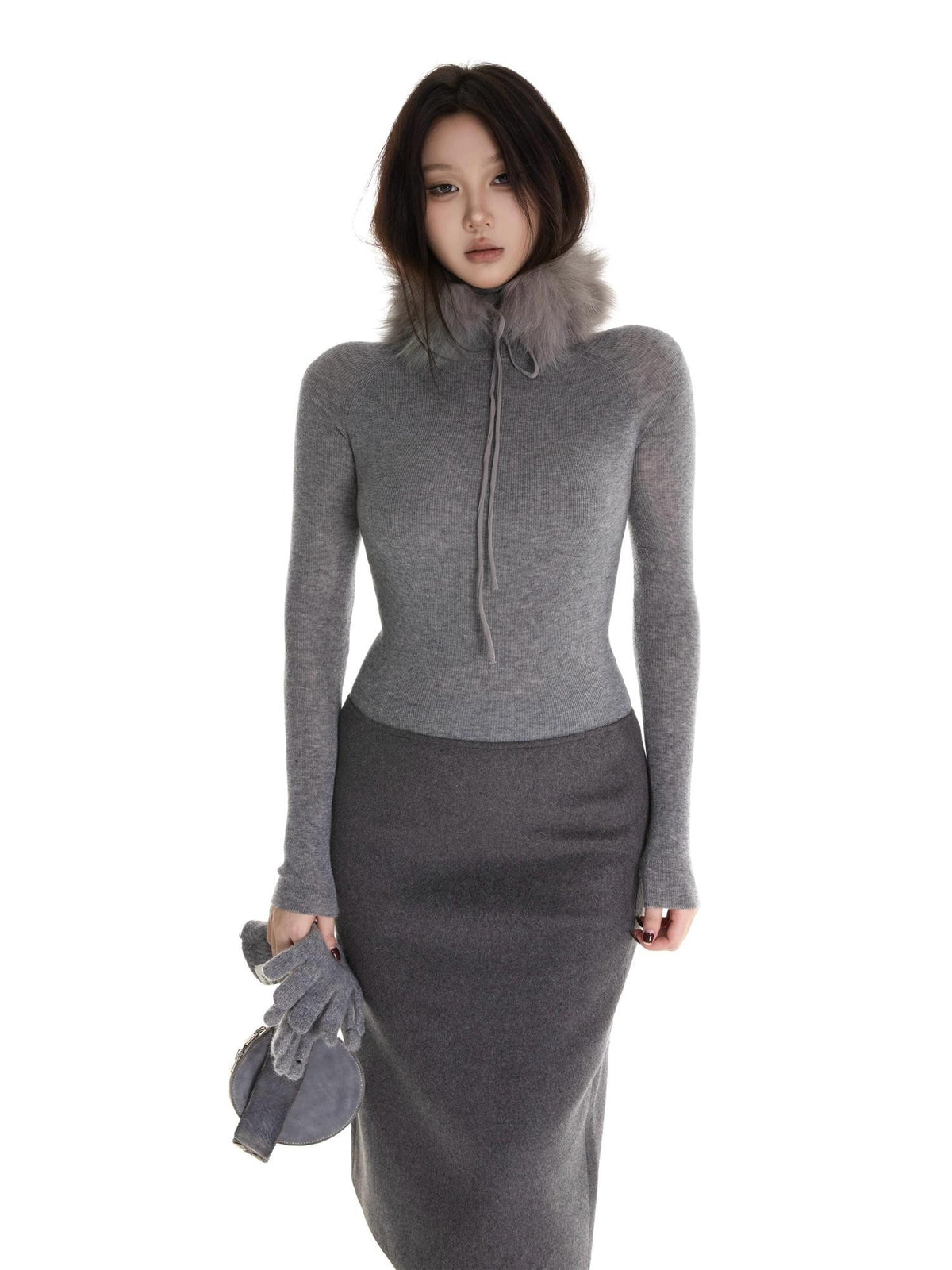 itsdinn Black Grey Dyed Women&