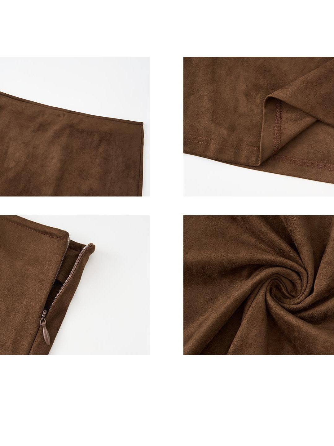 itsdinn Coffee Brown Low Waist One Piece Slim Slight Stretch Women&