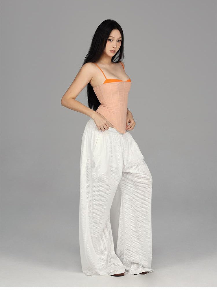 itsdinn Colorblock Blue Breathable Mesh Women&