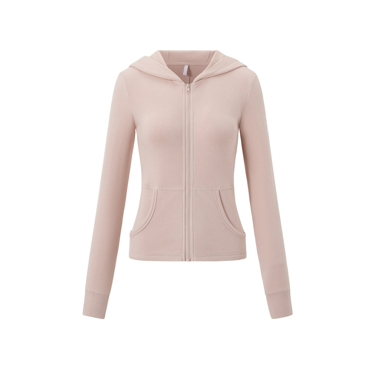 itsdinn_Gray_Pink_Two_Tone_Devil_Horn_Hood_Zip_Slimming_Flared_Women&