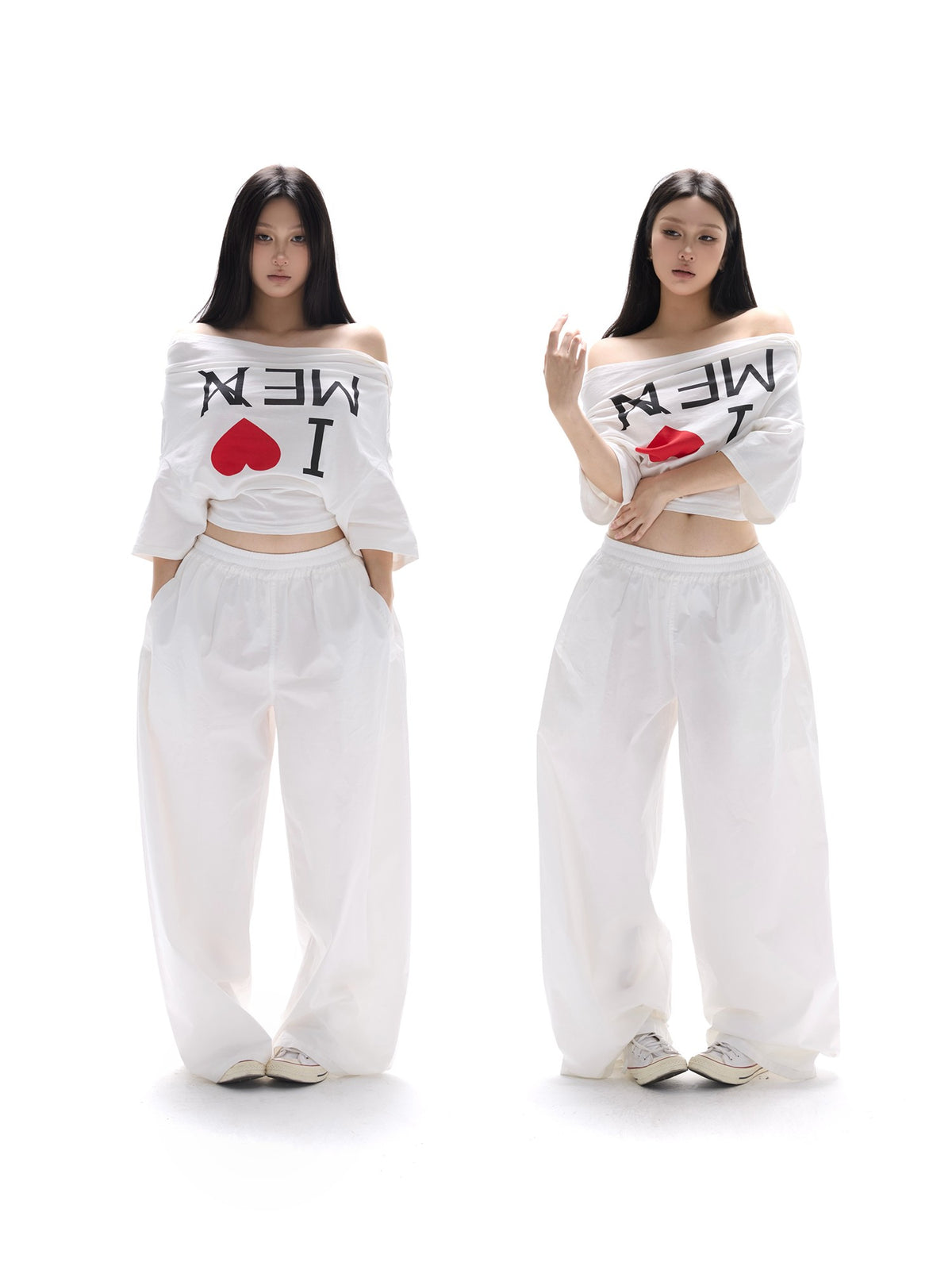 itsdinn I Love Me Print Reverse Cut One Shoulder Women&