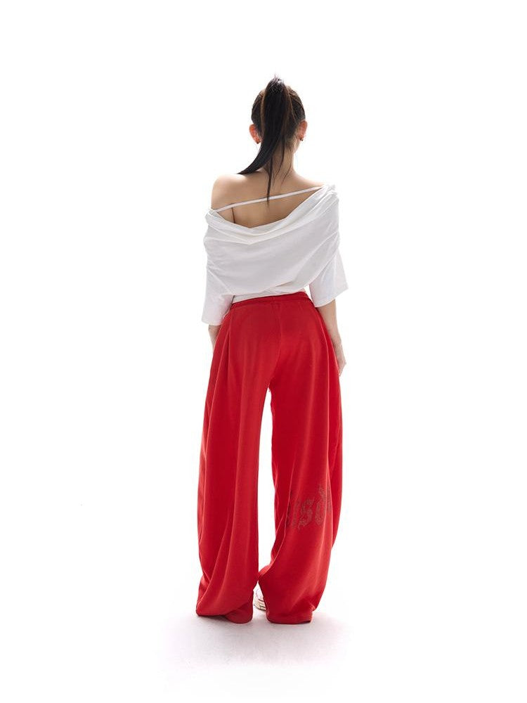 itsdinn I Love Me Print Reverse Cut One Shoulder Women&