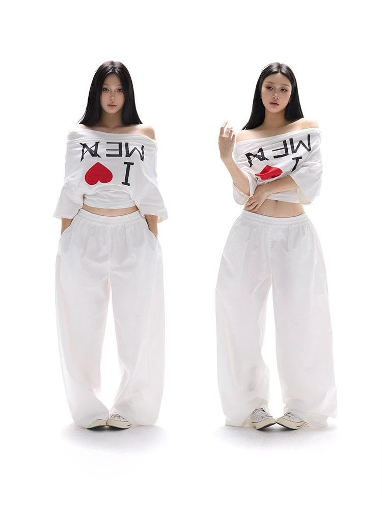 itsdinn I Love Me Print Reverse Cut One Shoulder Women&