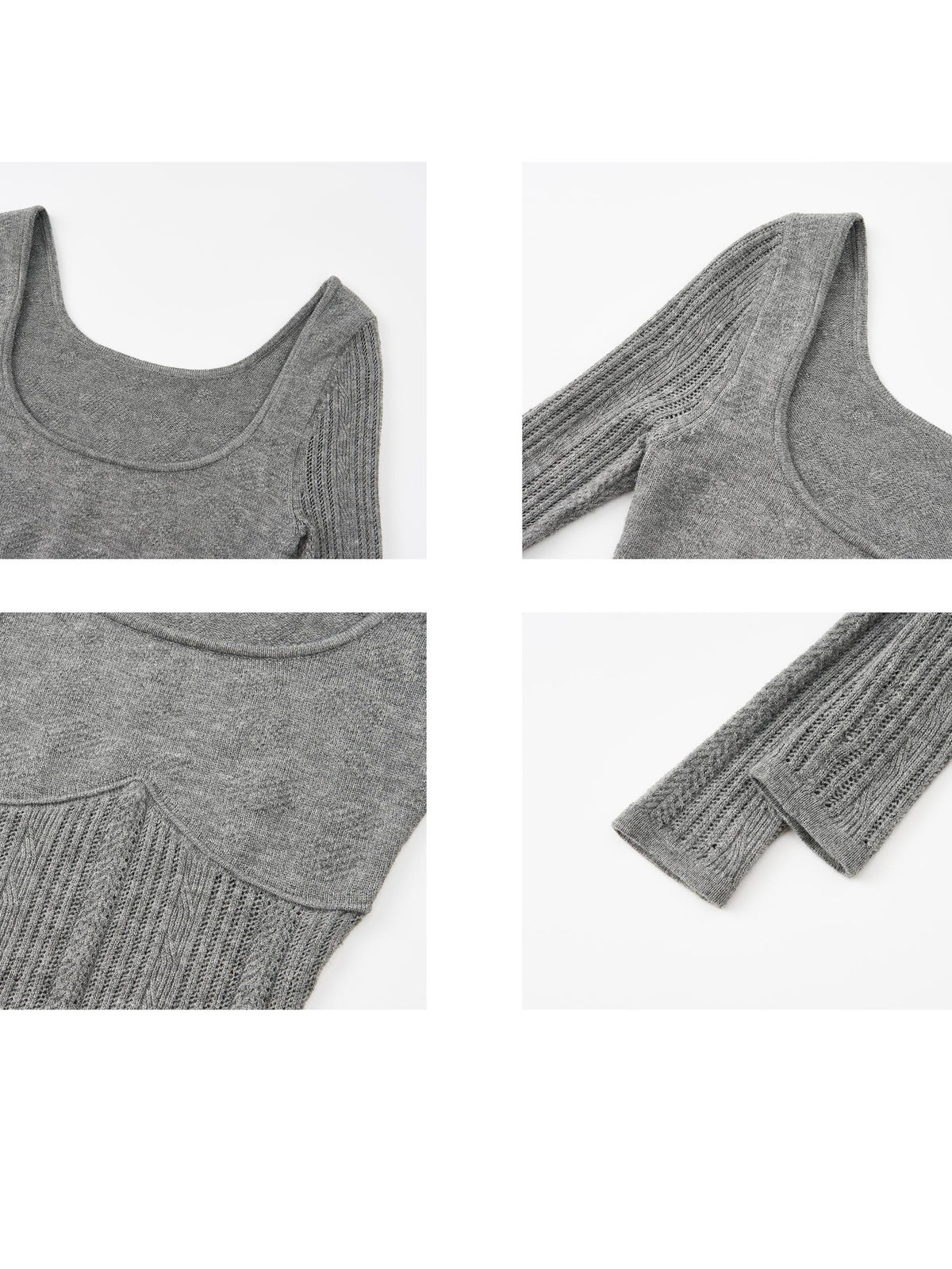 itsdinn Layered Two Piece Low Square Neck Women&