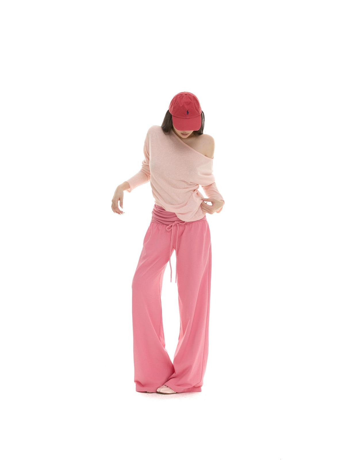 itsdinn Retro Low Rise Drawstring Patchwork Women&