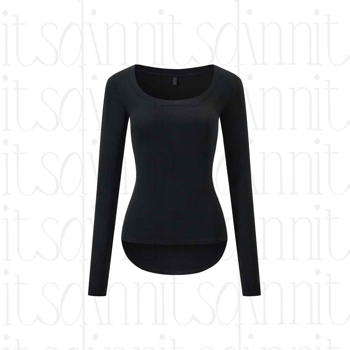 itsdinn_Sheer_U_Neck_Slim_Fit_High_Low_Hem_Women&