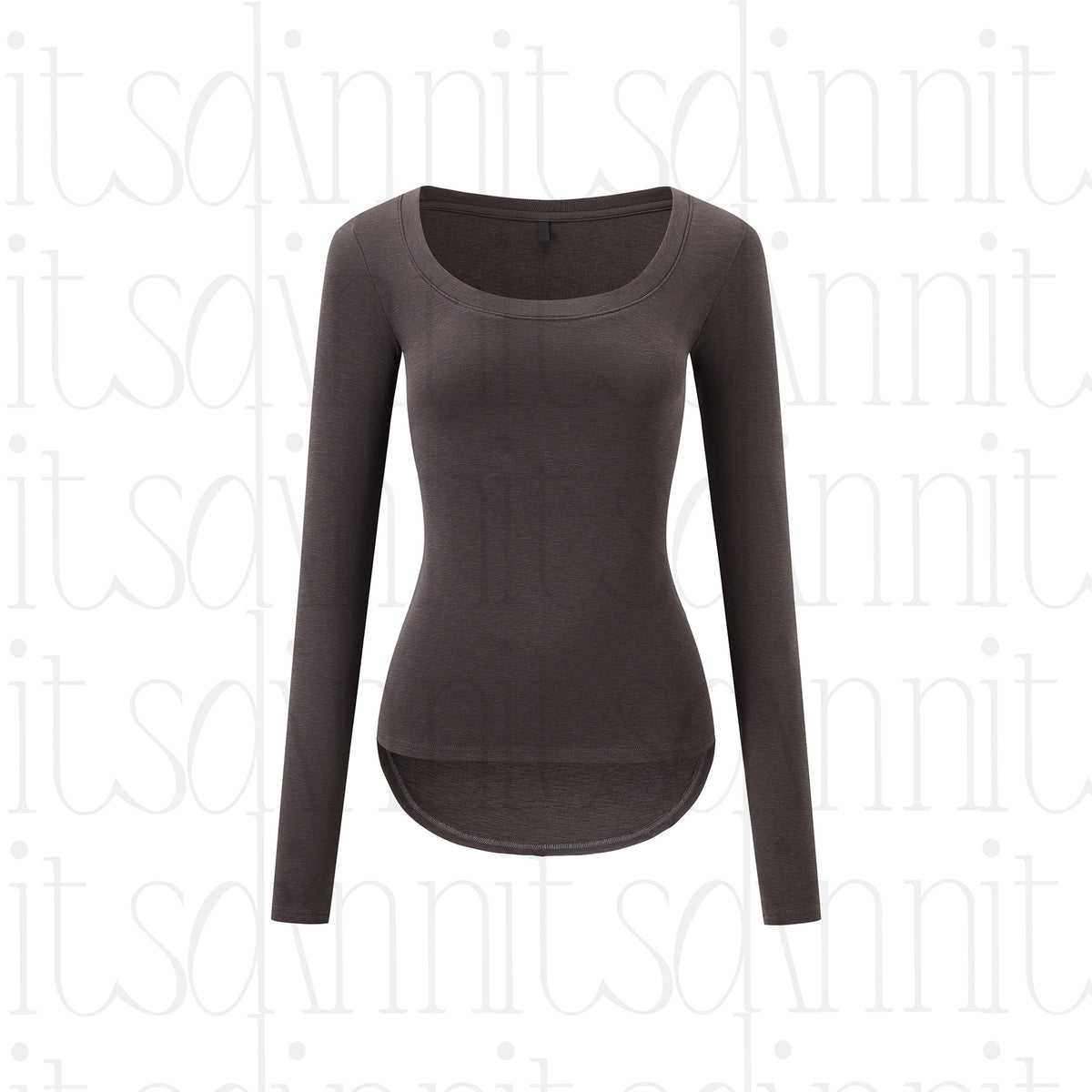 itsdinn_Sheer_U_Neck_Slim_Fit_High_Low_Hem_Women&