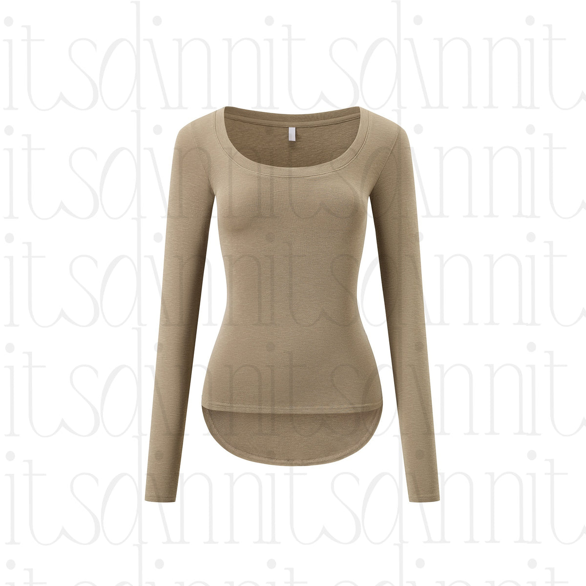 itsdinn_Sheer_U_Neck_Slim_Fit_High_Low_Hem_Women&