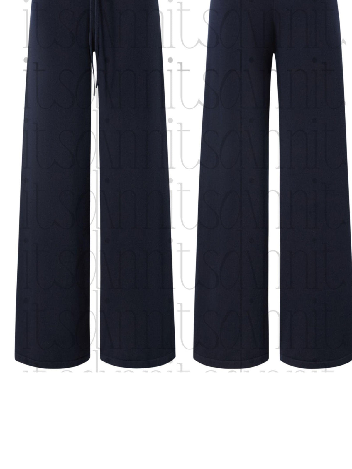 itsdinn Split Backless Tie Knit Cami Straight Pants Women&