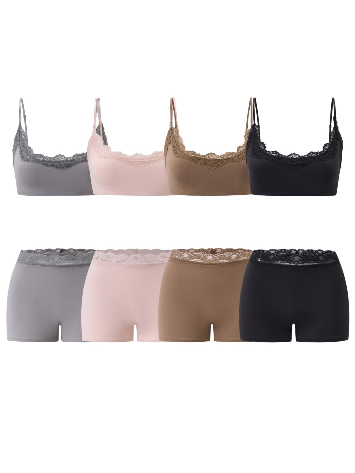 itsdinn Square Neck Lace Trim Women&