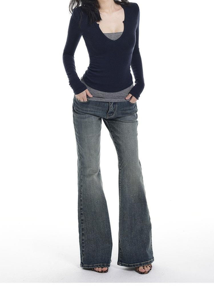 itsdinn Tricolor Brushed Layered Women&