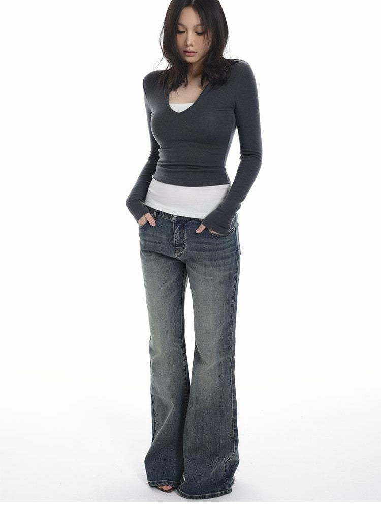 itsdinn Tricolor Brushed Layered Women&