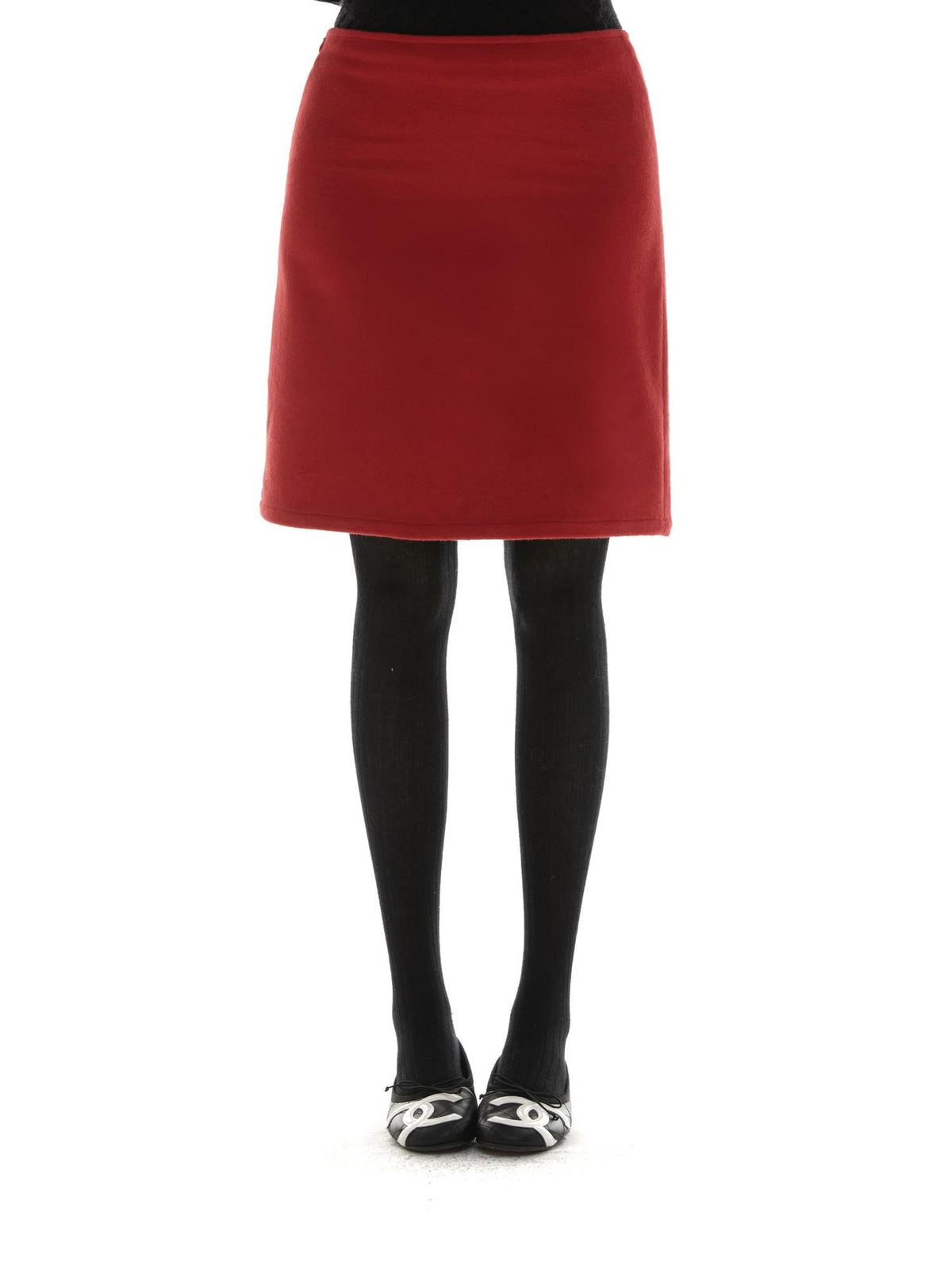 itsdinn True Red Low Waist No Waistband Fitted Side Zipper Women&