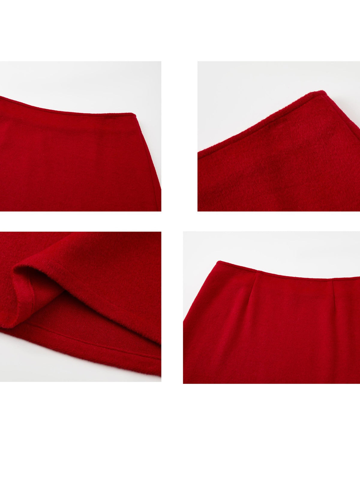 itsdinn True Red Low Waist No Waistband Fitted Side Zipper Women&