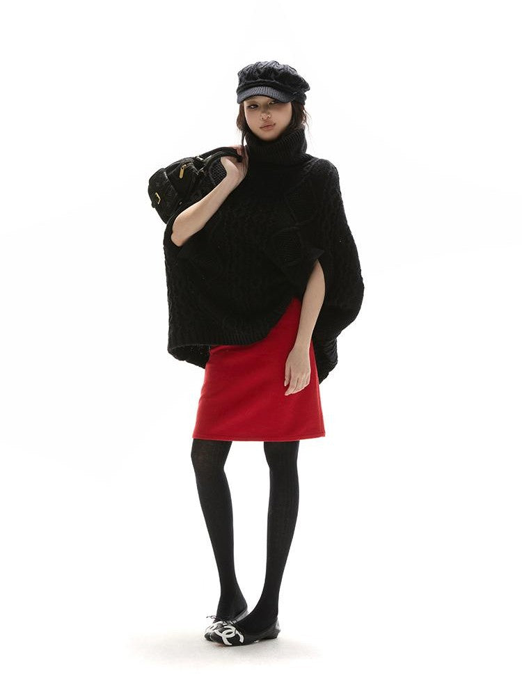 itsdinn True Red Low Waist No Waistband Fitted Side Zipper Women&