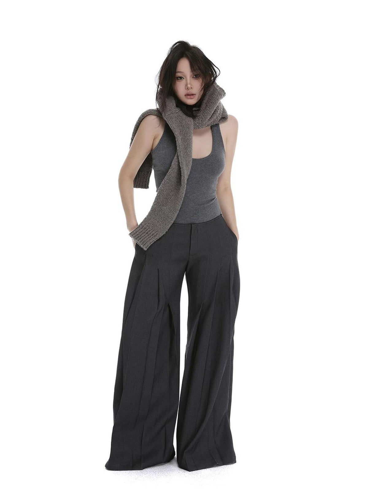 itsdinn Two Tone Seamless Waistband Structured Minimalist Women&
