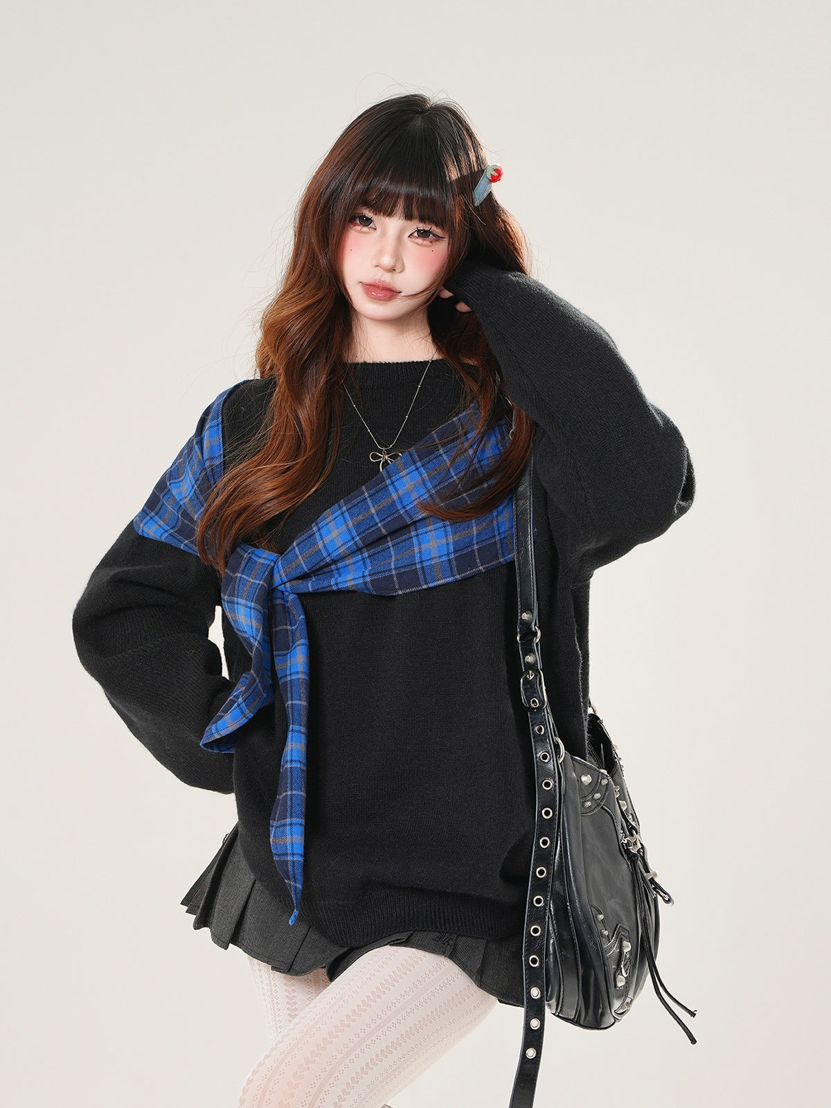 kelly_kitty_Artistic_Checked_Loose_Fit_Women&