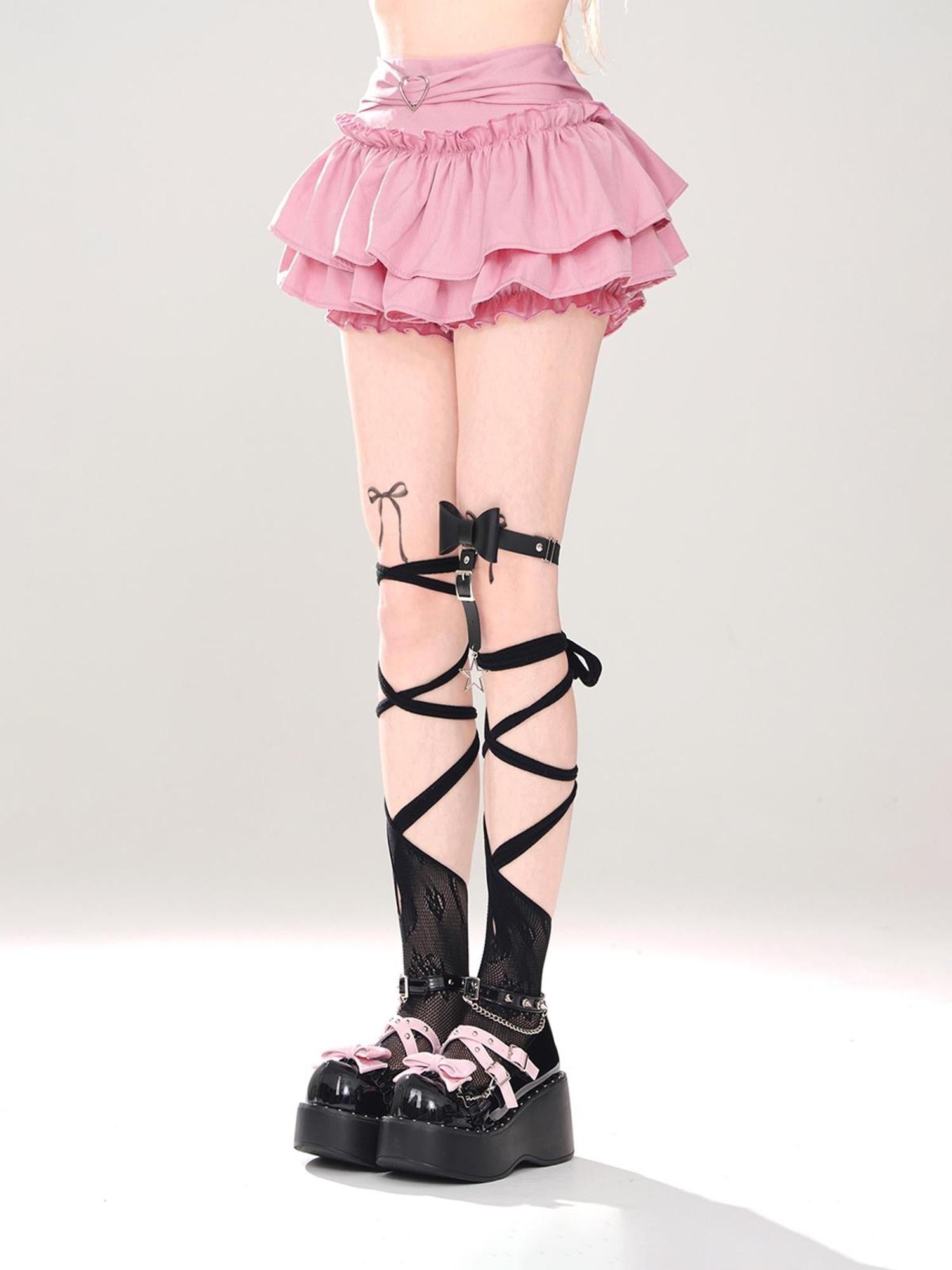 kelly kitty Black A Line Puffed Tiered Slim Women&
