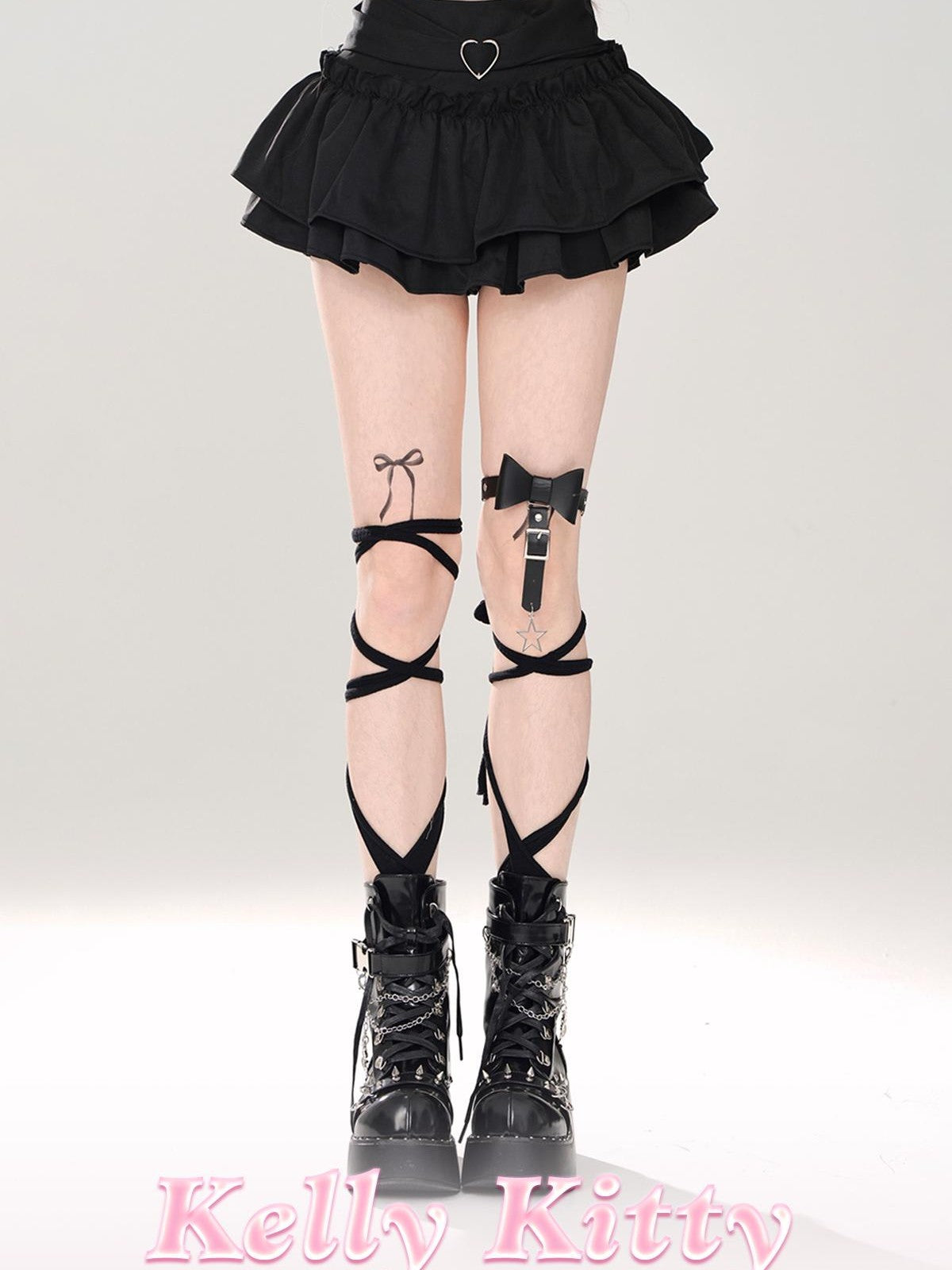 kelly kitty Black A Line Puffed Tiered Slim Women&