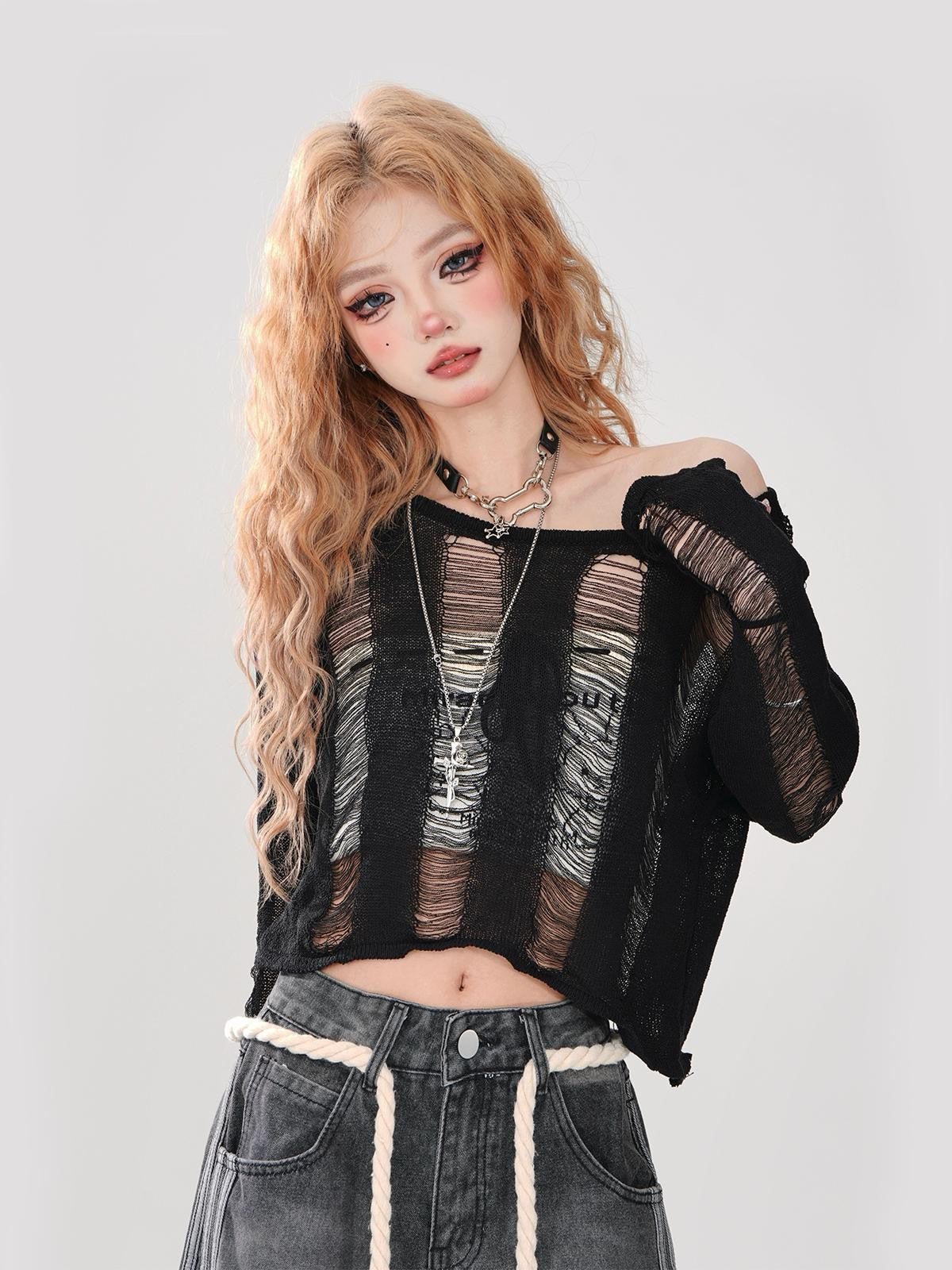 kelly kitty Cutout Asymmetric Cropped Street Women&