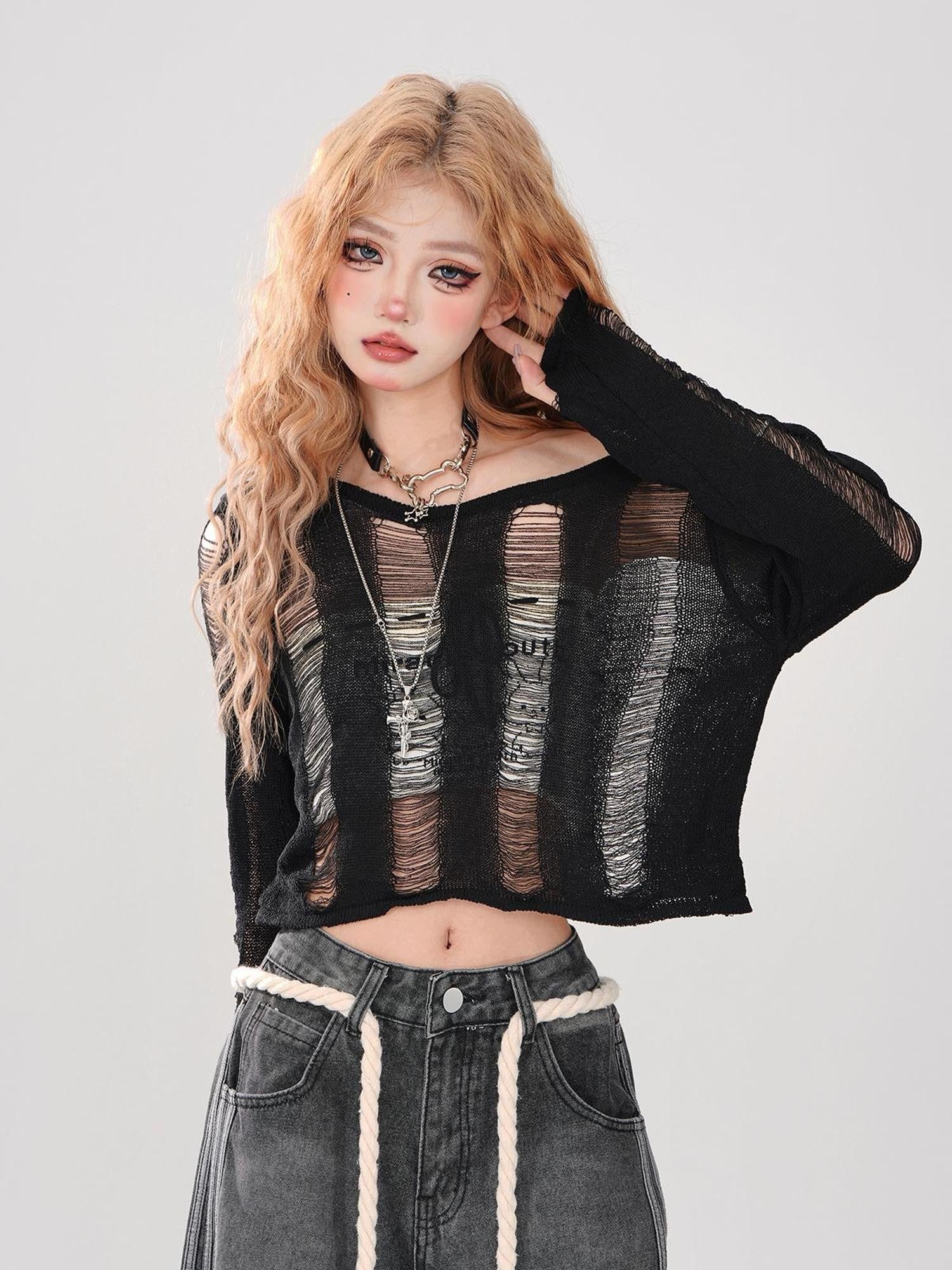kelly kitty Cutout Asymmetric Cropped Street Women&