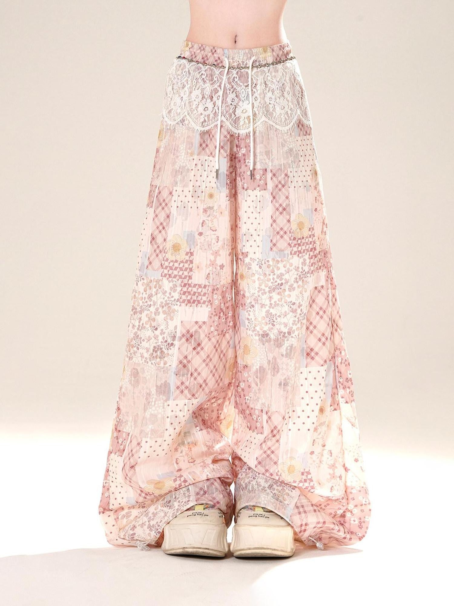 kelly kitty Floral Scroll Print Relaxed Loose Slimming Women&