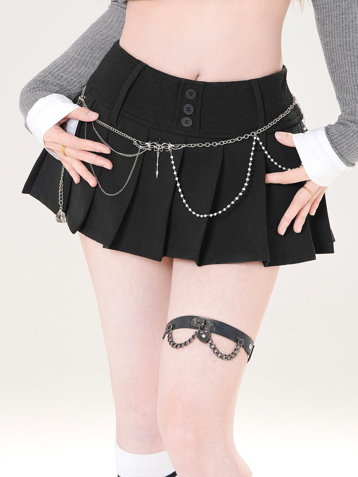 kelly kitty Korean Model Proportion Pleated A Line Puff Women&