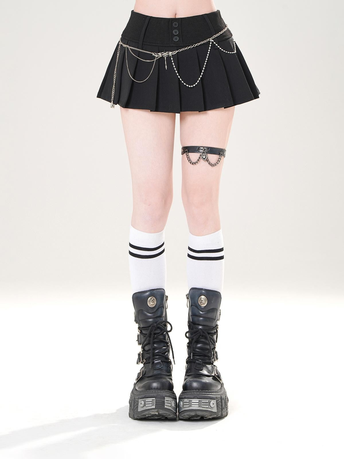 kelly kitty Korean Model Proportion Pleated A Line Puff Women&