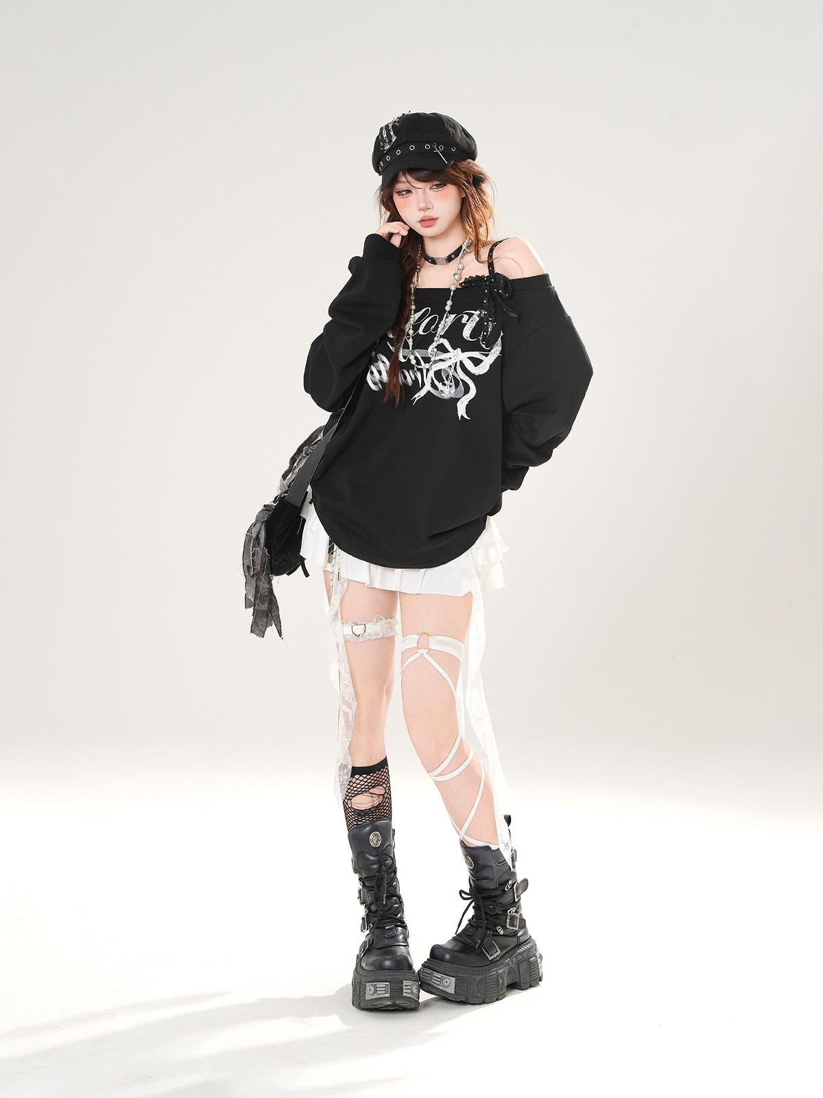 kelly kitty Leggy Lace Mid Waist Casual Standard Women&