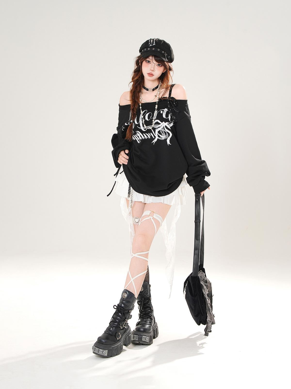 kelly kitty Leggy Lace Mid Waist Casual Standard Women&