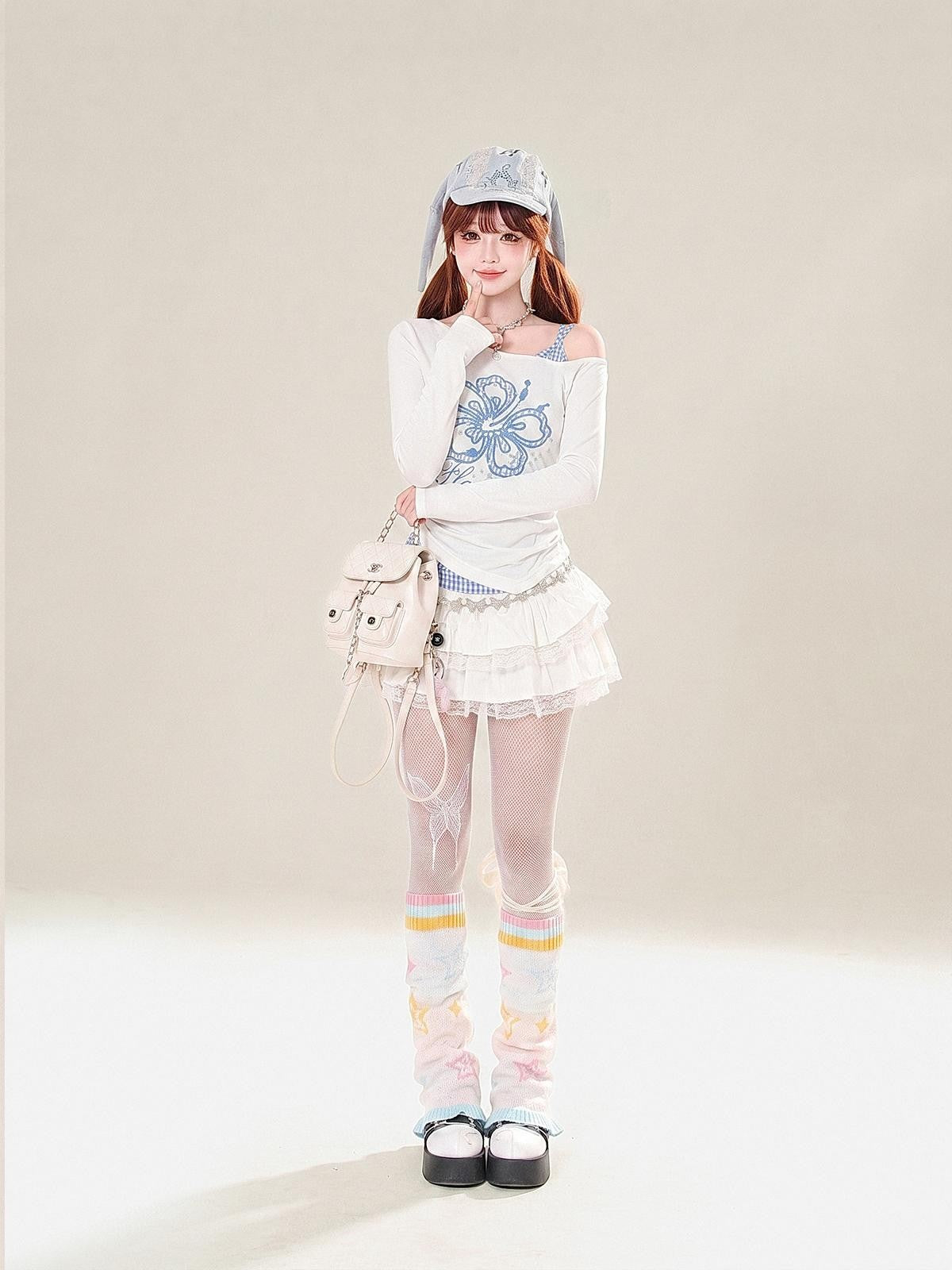 kelly kitty Ruffled Layered Lace High Waist Women&