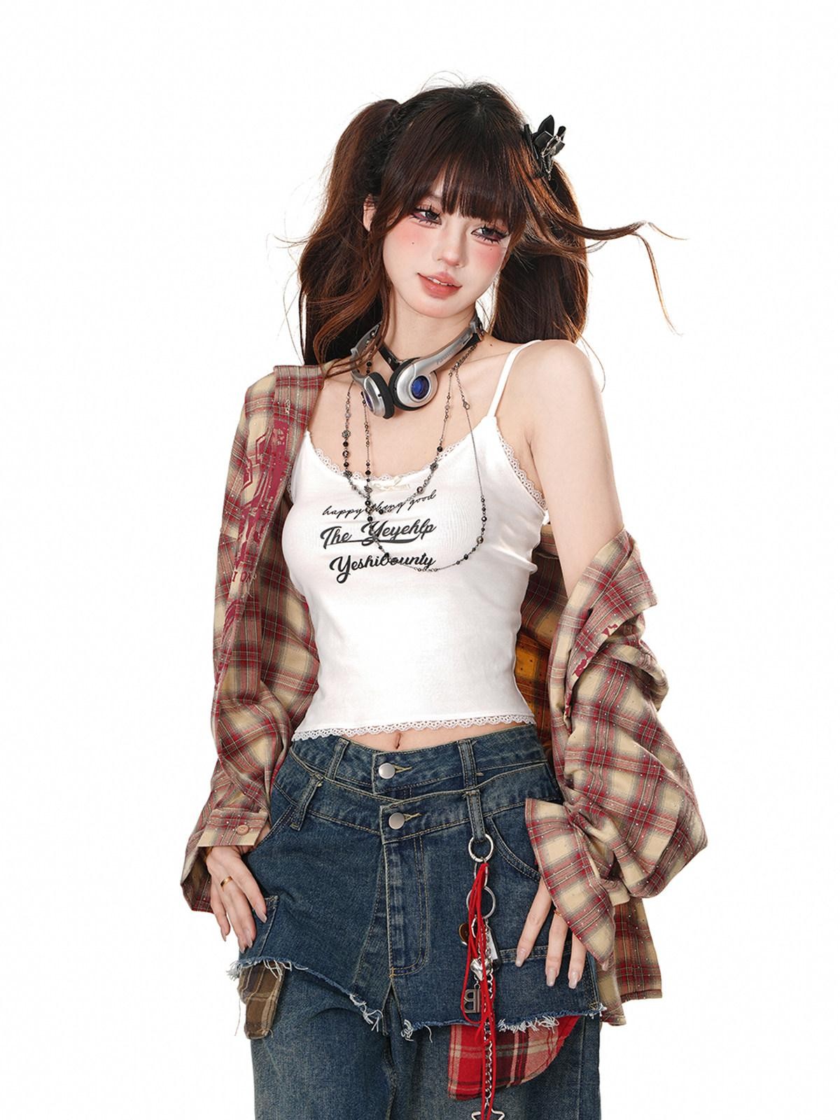 kelly kitty Sexy Slimming Cropped Layering Spaghetti Strap Women&