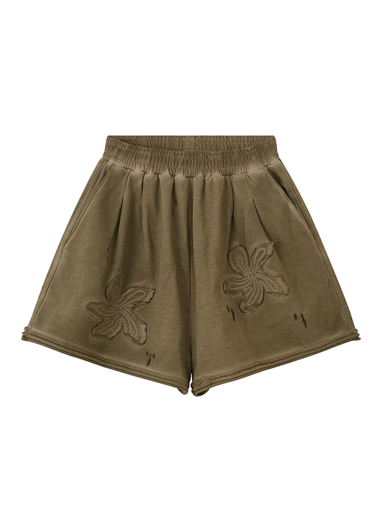 DIDDI MODA Vintage Washed Floral Otton Ounge Horts