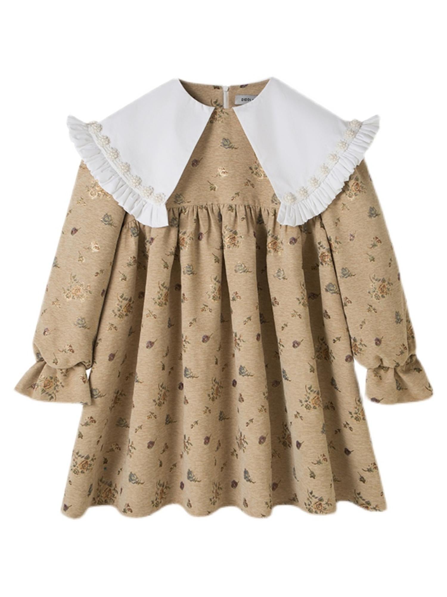 DIDDI MODA Floral Pearl Trimmed A Line Babydoll Dress