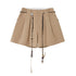 DIDDI MODA Casual Pleated Wide Leg Mid Shorts