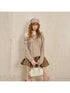 Lace Paneled Ruffle Knit Top