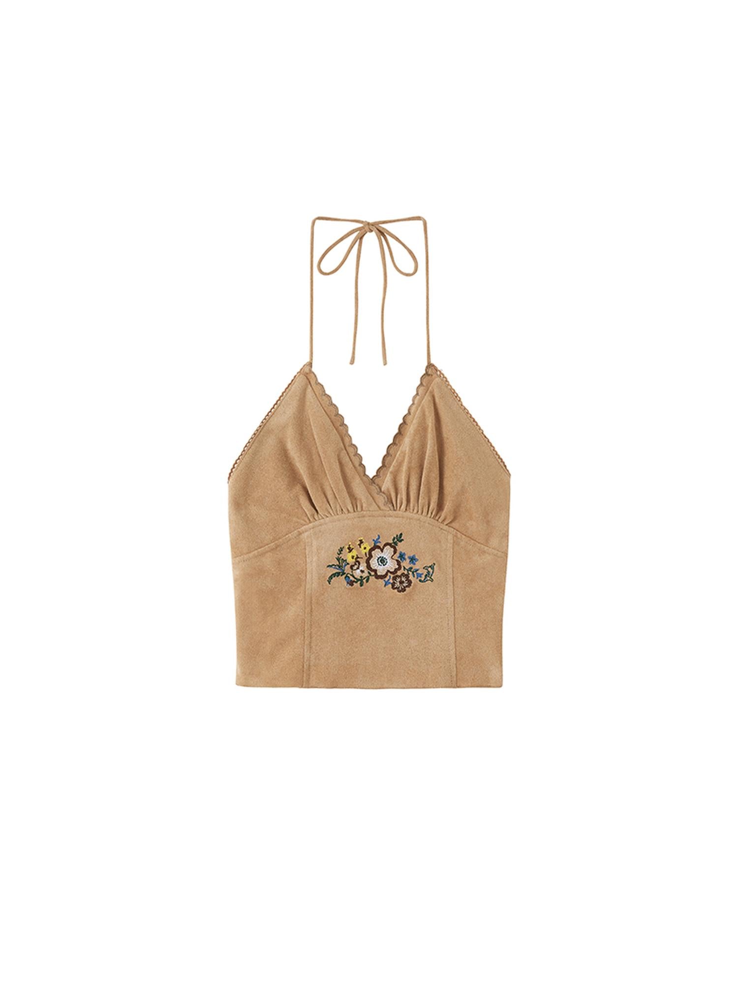 SweetChilling Summer Showcase Embroidered Halter Top Blouse